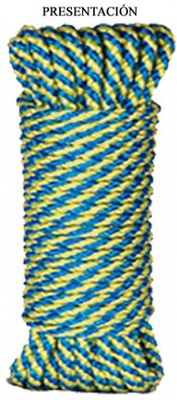 Cuerda Polipropileno / Helicoidal 5mm 15 metros Azul/amarillo